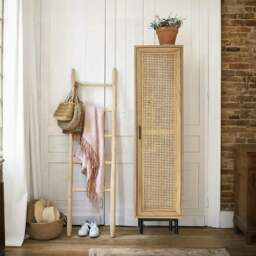 Rackhams Uno G4 Single Rattan Wardrobe, Oak