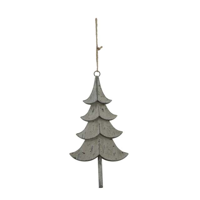 Rackhams Metal Tree Christmas Hanging Decoration - Grey - Grey - 23cm x 2cm x 11cm - 100% Mixed - image 1