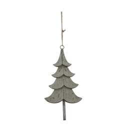 Rackhams Metal Tree Christmas Hanging Decoration - Grey - Grey - 23cm x 2cm x 11cm - 100% Mixed - thumbnail 1