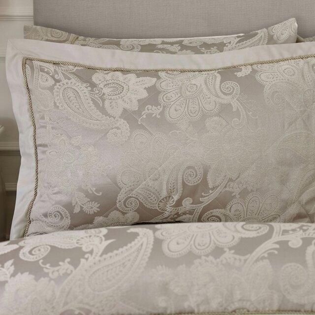 Rackhams Opulent Jacquard Quilted Pillow sham Pair Champagne Gold - Champagne Gold