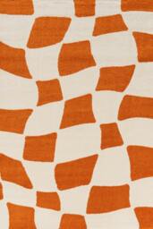 Rackhams Joli Checkered Orange & White Rug - 200X290 cm - thumbnail 1