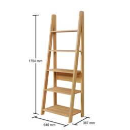 Rackhams Riva Retro 5 Tier Ladder Bookcase Display Shelf Unit - Black - thumbnail 5