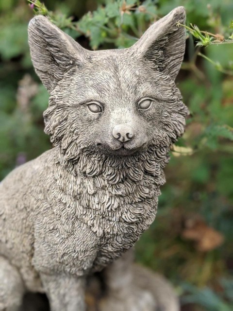 Rackhams Sitting Fox Stone Fairy Garden Ornament Animal Statue - image 1