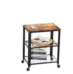 Rackhams Vintage 3-Tier Serving Trolley with Wheels, Rustic Rolling Kitchen Cart, Heavy Duty Storage Shelf - thumbnail 4