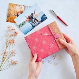 Rackhams Small Sari Fabric Photo Album - Blue - thumbnail 5