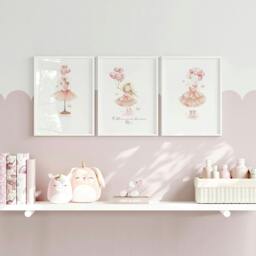 Rackhams Ballerina Artwork - Set of 3 wall art prints - A2 16.54 x 23.39 in / 42 x 59.4 cm - Matte Museum Quality Art Paper 290 gsm - Oak Frame - thumbnail 4