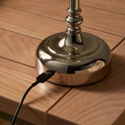 Rackhams Fable Polished Chrome LED Rechargeable Touch Table Lamp - thumbnail 6