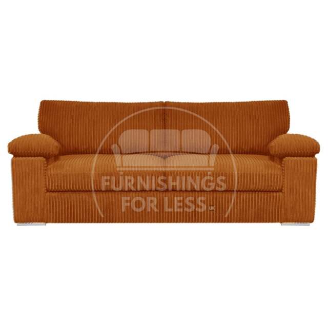 Rackhams Delta Full Jumbo Cord 3 Seater Sofa - Orange - image 1