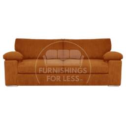 Rackhams Delta Full Jumbo Cord 3 Seater Sofa - Orange - thumbnail 1