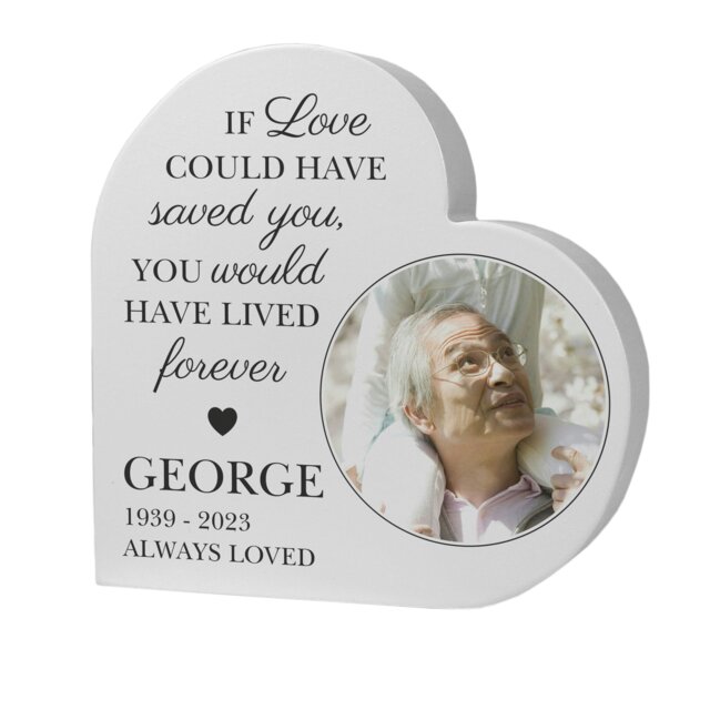 Rackhams Personalised Memorial Photo Upload Free Standing Heart Ornament - image 1