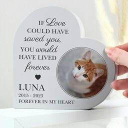 Rackhams Personalised Memorial Photo Upload Free Standing Heart Ornament - thumbnail 4
