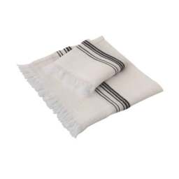 Rackhams Marl Linen Hammam Hand Towel - Coral on Natural - thumbnail 5