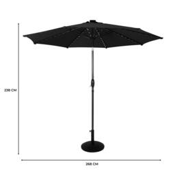 Rackhams LED Tilt Parasol 2.7m With Tilt Base – Black - thumbnail 6