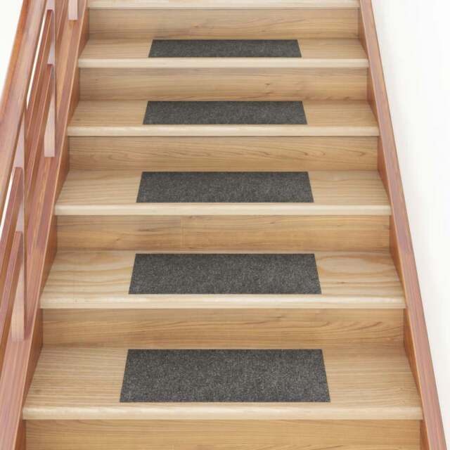 Rackhams Self-adhesive Stair Mats Rectangular 15 pcs 60x25 cm Grey Brown