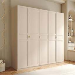 Rackhams Leclerc Tall Wooden Wardrobe, White - 160 x 52 x 240cm - thumbnail 6