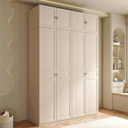 Rackhams Leclerc Tall Wooden Wardrobe, White - 160 x 52 x 240cm - thumbnail 5