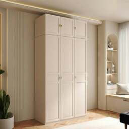 Rackhams Leclerc Tall Wooden Wardrobe, White - 160 x 52 x 240cm - thumbnail 4
