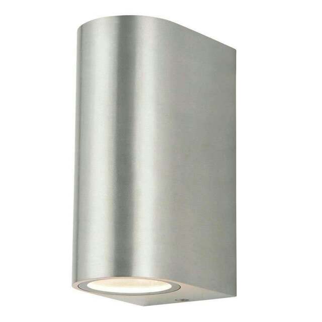 Rackhams Up-Down Wall Light Silver Housing, Indoor / Outdoor, GU10 Fitting, IP44 Up-Down Outdoor Wall Light (Max 35Wx2) - image 1