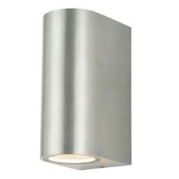 Rackhams Up-Down Wall Light Silver Housing, Indoor / Outdoor, GU10 Fitting, IP44 Up-Down Outdoor Wall Light (Max 35Wx2)