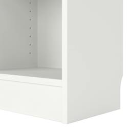 "Rackhams Basic Tall Narrow Combination Storage Bookcase in White (4 Shelves) with Glass Oak Door - Manufactured Wood - 1 - White & Oak " - thumbnail 6