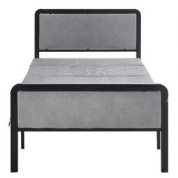 Rackhams Folding Single Guest Bed Padded Foam Metal Frame Fold Up Sleeper for Home Outdoor - Steel - Grey - thumbnail 5