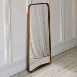 Rackhams Kurva Gold Metal Frame Full Length Mirror - 122cm x 58cm - Black - thumbnail 5