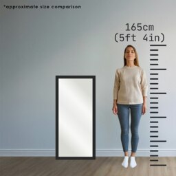 Rackhams Kurva Gold Metal Frame Full Length Mirror - 122cm x 58cm - Black - thumbnail 3