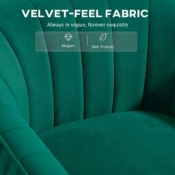 Rackhams Velvet-Feel Shell Back Accent Chair - Green - thumbnail 6