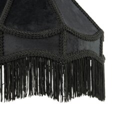 Rackhams Traditional Victorian Empire Lamp Shade in Jet Black Velvet with Long Tassels - thumbnail 3