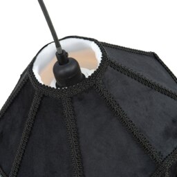 Rackhams Traditional Victorian Empire Lamp Shade in Jet Black Velvet with Long Tassels - thumbnail 5