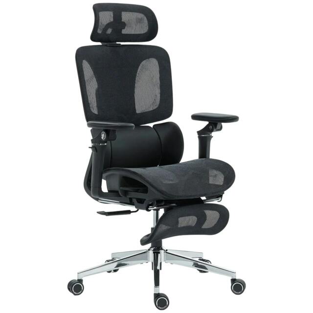 Rackhams Ergonomic Office Chair, High Back Mesh Desk Chair, Black