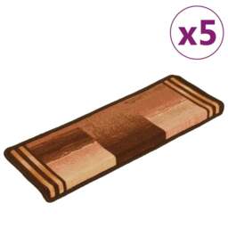 Rackhams Stair Mats Self-adhesive 5 pcs 65x21x4 cm Brown - thumbnail 2