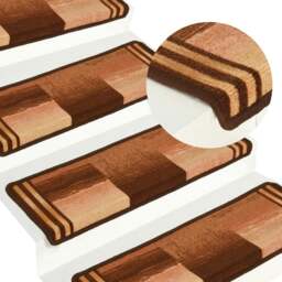 Rackhams Stair Mats Self-adhesive 5 pcs 65x21x4 cm Brown - thumbnail 1