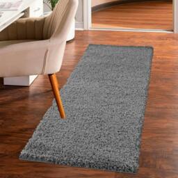 Rackhams Shaggy Rug - Dark Grey - 60cm x 110cm (2ft x 3.5ft) - thumbnail 3