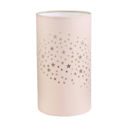Rackhams Contemporary Stars Decorated Children/Kids Blush Pink Cotton Bedside Table Light - thumbnail 3