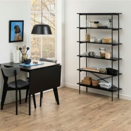 Rackhams Angus Bookcase with 5 Shelves in Black - 1 - Black - Wood - thumbnail 5