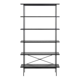 Rackhams Angus Bookcase with 5 Shelves in Black - 1 - Black - Wood - thumbnail 2