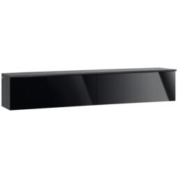 Rackhams Elkaro High Gloss Grey And Black Floating TV Cabinet With Cupboards For Screens Up To 70 Inches - thumbnail 2