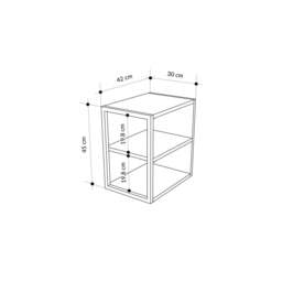 Rackhams Modern Echo 3-Tier Sofa End Table, Single Small Side Table, Bedside Table with Metal Frame 30(W)x42(D)cm - Oak - thumbnail 3