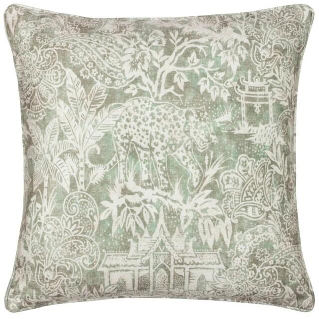 Rackhams Chenille Bengal Tiger Cushion Cover - Sage - 50cm x 50cm - Sage - 100% Polyester - image 1