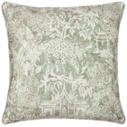 Rackhams Chenille Bengal Tiger Cushion Cover - Sage - 50cm x 50cm - Sage - 100% Polyester