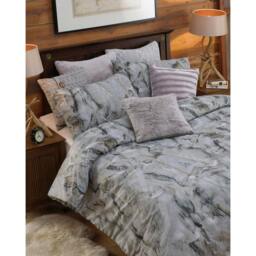 Rackhams Montana Duvet Set - Silver - Super King - Silver - 100% Cotton