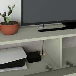 "Rackhams Francy Wall-Mounted TV Unit Modern Media Centre TV Cabinet 42"" 135cm - White" - thumbnail 2