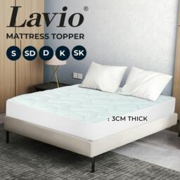 Rackhams Bamboo Memory Foam Mattress Topper 3cm Double Super King Single Fitted Skirt - King/150x200cm - thumbnail 3