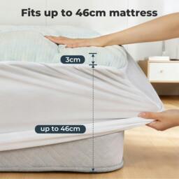 Rackhams Bamboo Memory Foam Mattress Topper 3cm Double Super King Single Fitted Skirt - King/150x200cm - thumbnail 6