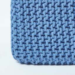 Rackhams Cube Cotton Knitted Pouffe Footstool Bean Filled Hand Knitted - Red - thumbnail 5