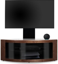 "Rackhams PANGEA Black/Walnut Beam-Thru Curved True-Corner 32""-50"" TV Cabinet with Mounting Arm" - thumbnail 5