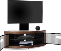 "Rackhams PANGEA Black/Walnut Beam-Thru Curved True-Corner 32""-50"" TV Cabinet with Mounting Arm" - thumbnail 6