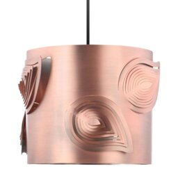 Rackhams Antique Copper Metal Easy Fit Pendant Lamp Shade with Laser Cut Leaves - thumbnail 3