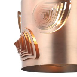Rackhams Antique Copper Metal Easy Fit Pendant Lamp Shade with Laser Cut Leaves - thumbnail 5
